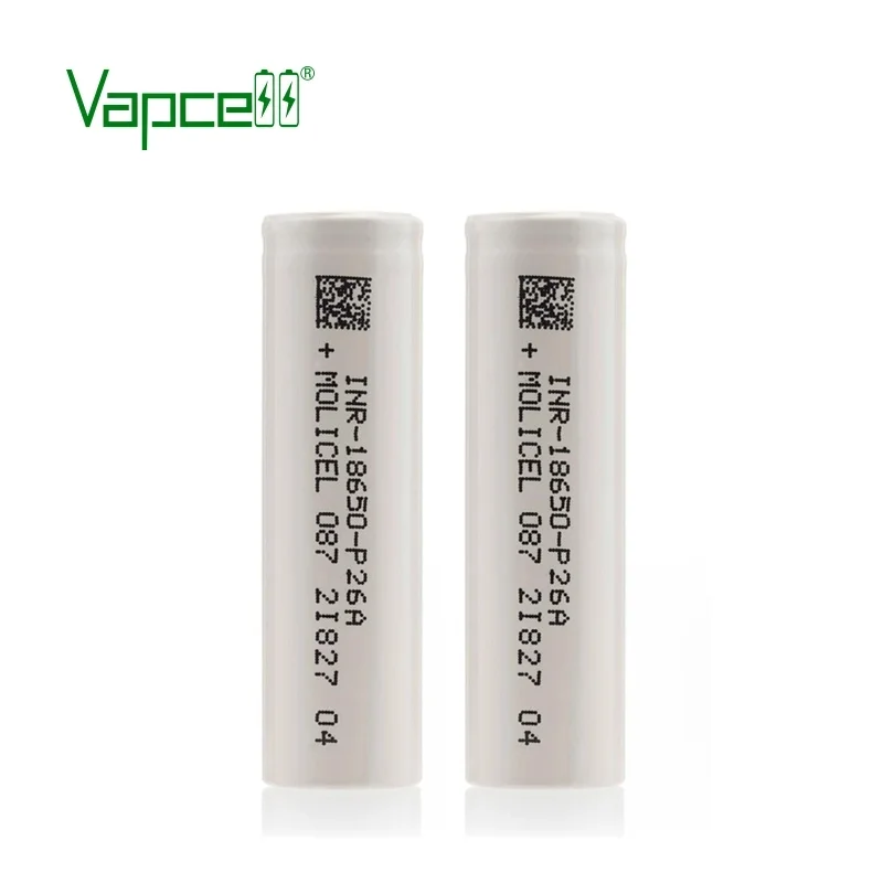 Original Molicel P26A 18650 Li Ion Battery High Discharge INR 18650 2600mAh 35A  Rechargeable Batterise For Flashligjht Box Mod