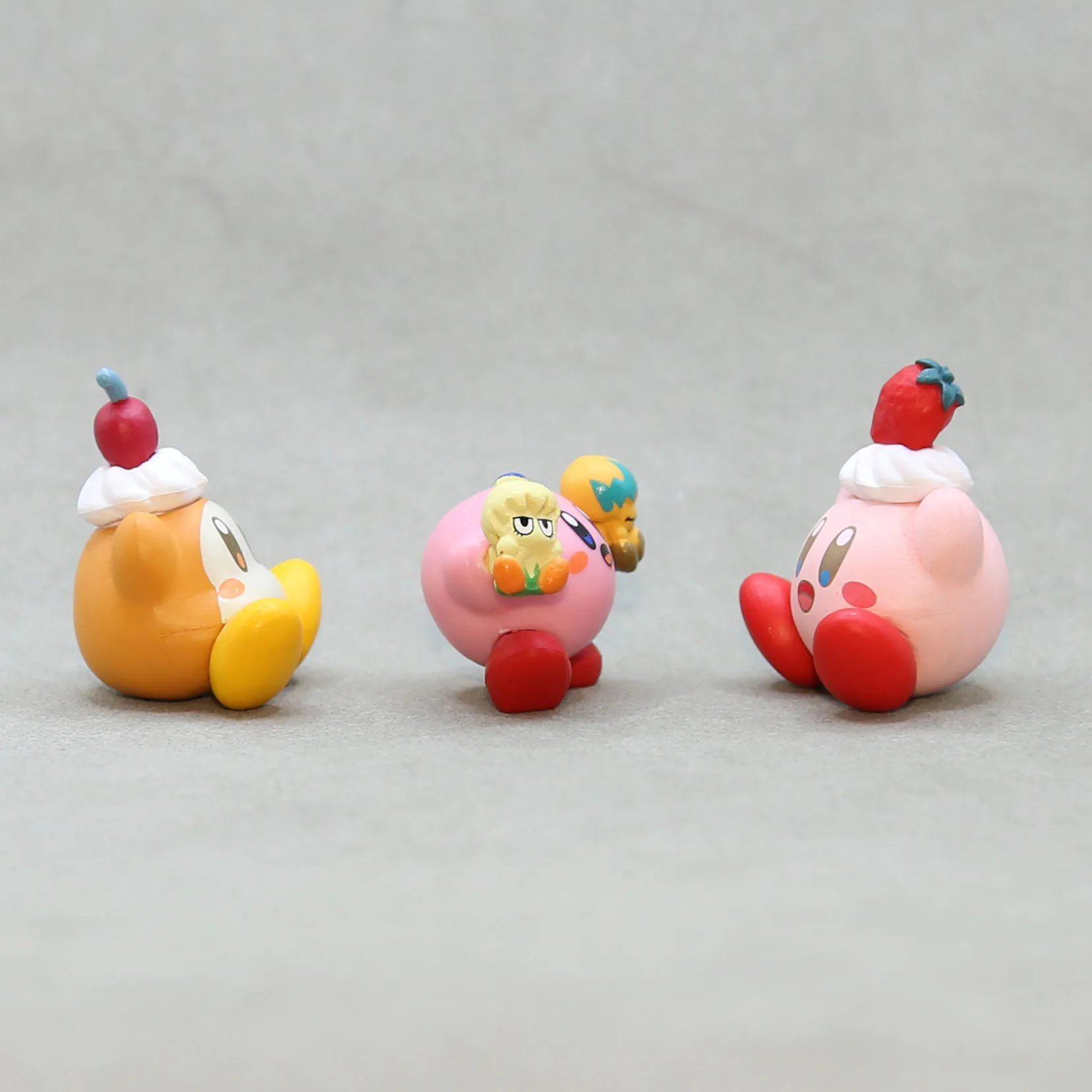 3Pcs/Set Anime Mini Kirby Action Figures Toys Cute Cartoon Pink Kirby Waddle Dee Doll Model Collection Ornaments Gifts