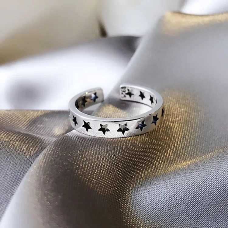 Women's 925 Sterling Silver Star Wedding Ring