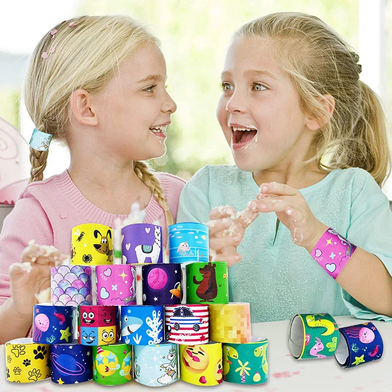 Schlagarmbänder für Kinder, Großpackung Armbänder mit Tiermotiven, Partygeschenke, Klassenzimmerpreise, Geburtstagsgeschenke, Geschenktütenfüller – Detail 1