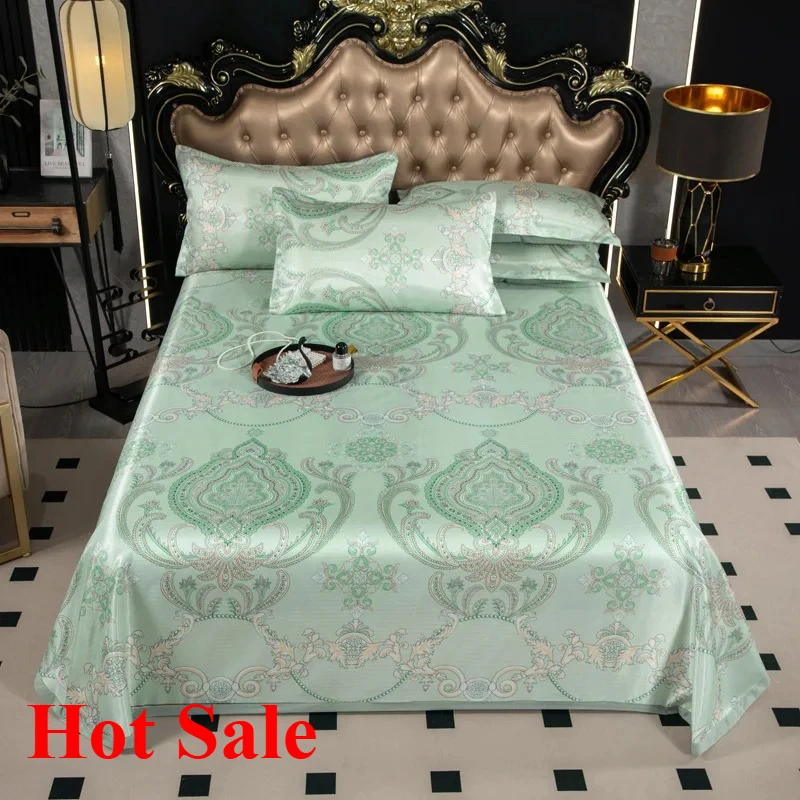 

2025 new Summer Ice Silk Mat 230x250cm Three-piece Printed Air Conditioning Mat Machine Washable Naked Sleeping Mat