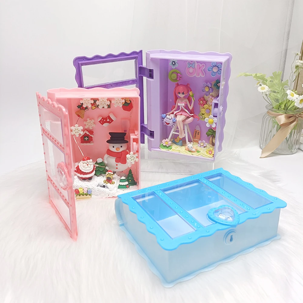 Large Space Organizer Book Shaped Jewelry Case With Lock Earring Ring Storage Box Creative Display Case Lovely Princess Style
