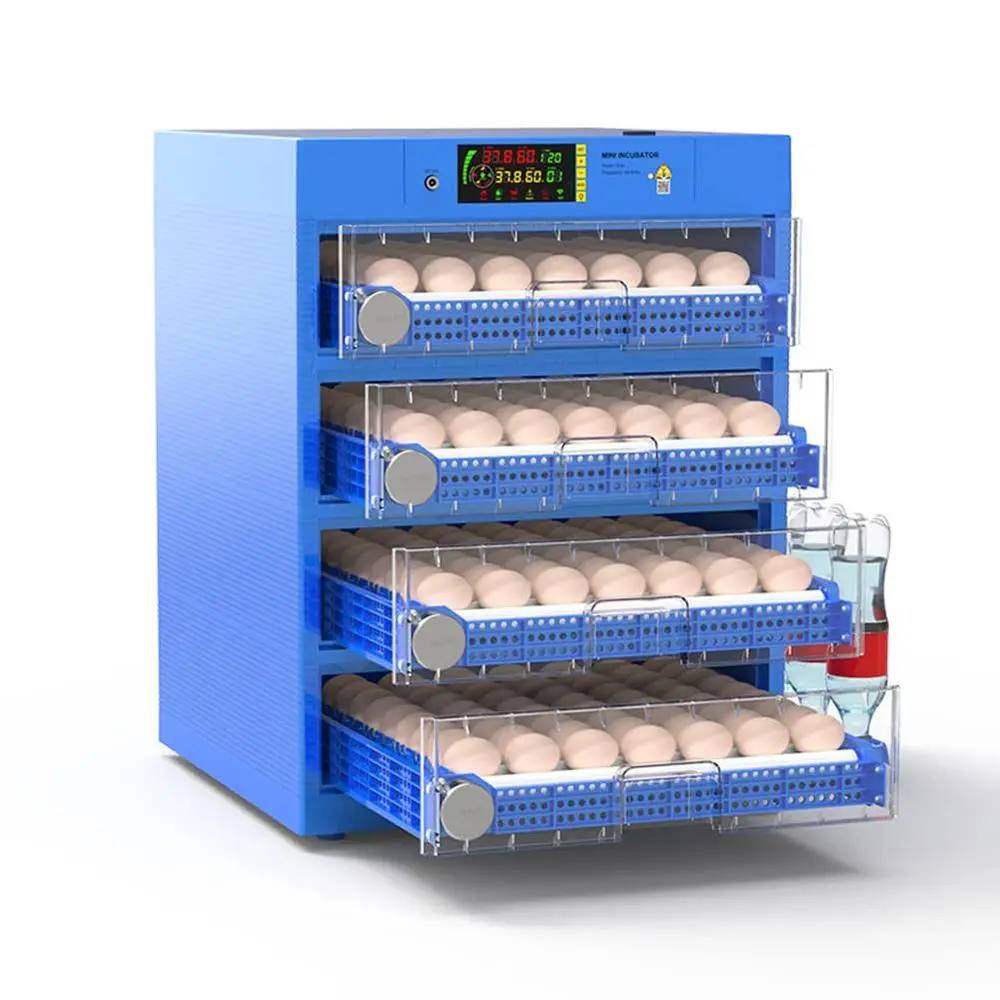 

Автоматический инкубатор для яиц с контроллером влажности, вместимостью 256 яиц, идеально подходит для куриных, утиных, гусиных и перепелиных яиц (синий)