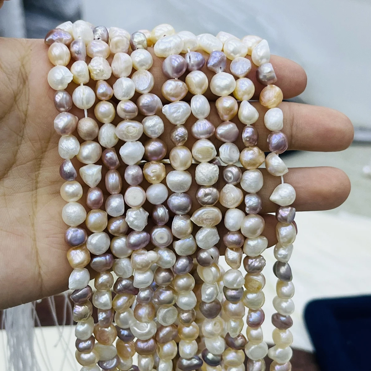 

7-8mm A Natural Freshwater Mixed Color Irregular Pearl Isolated Bead Jewelry Make DIY Necklace Bracelet Accessories Gift Wedding