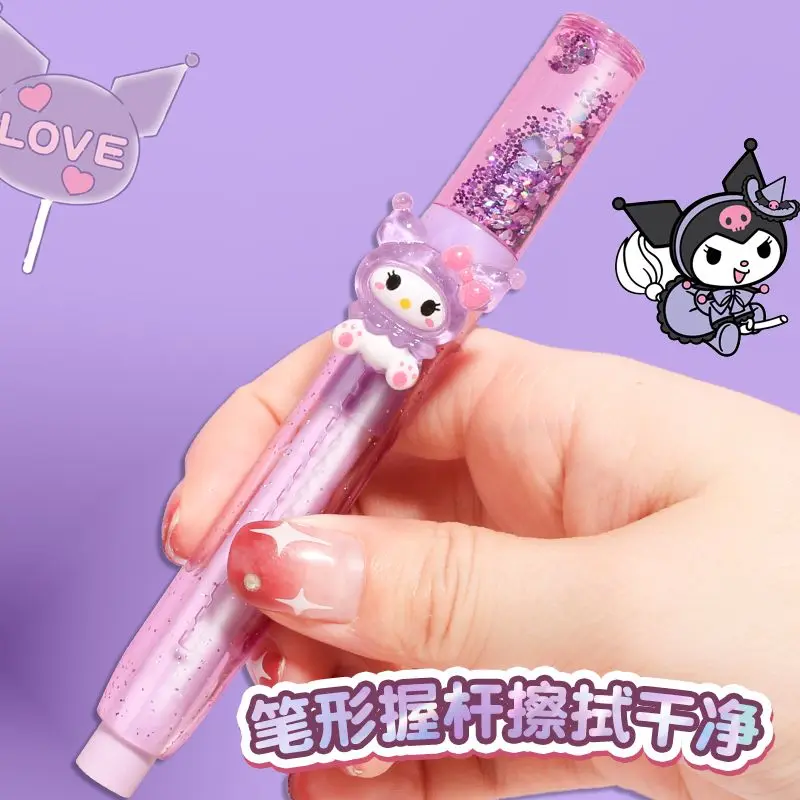 Kuromi My melody Cartoon Kawaii Quicksand Push-Pull Eraser Girly Heart Student Oil High-Looking Cute Clean Eraser Wholesale