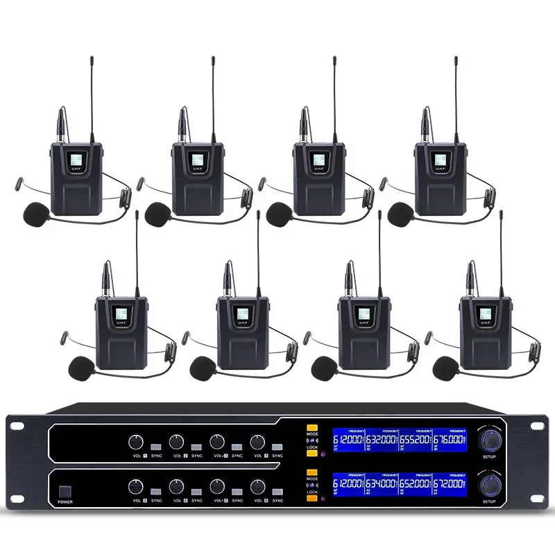 CSX Cheap Wholesaler UHF Professional Wireless Microphone Ssystem 8 Channels UHF Wireless Microphone System For Shure PA System