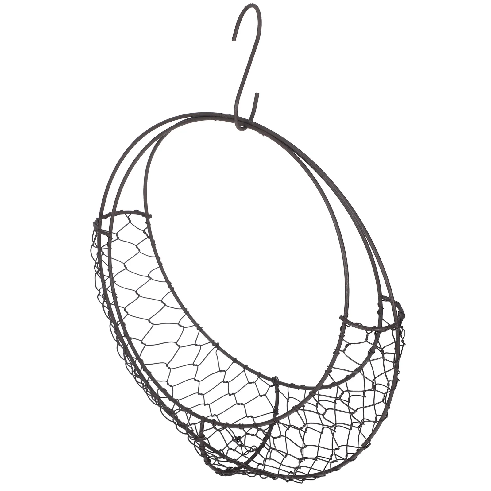 Plant Metal Frame Pot Wicker S Shape Hanging Basket Moon Iron Wire Wreath Succulent