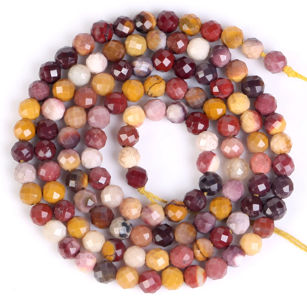 Natural Stone Beads Faced Mookaite For Jewelry Making Diy Necklace Accessories Bracelet Loose Beads 3/4mm 15inch