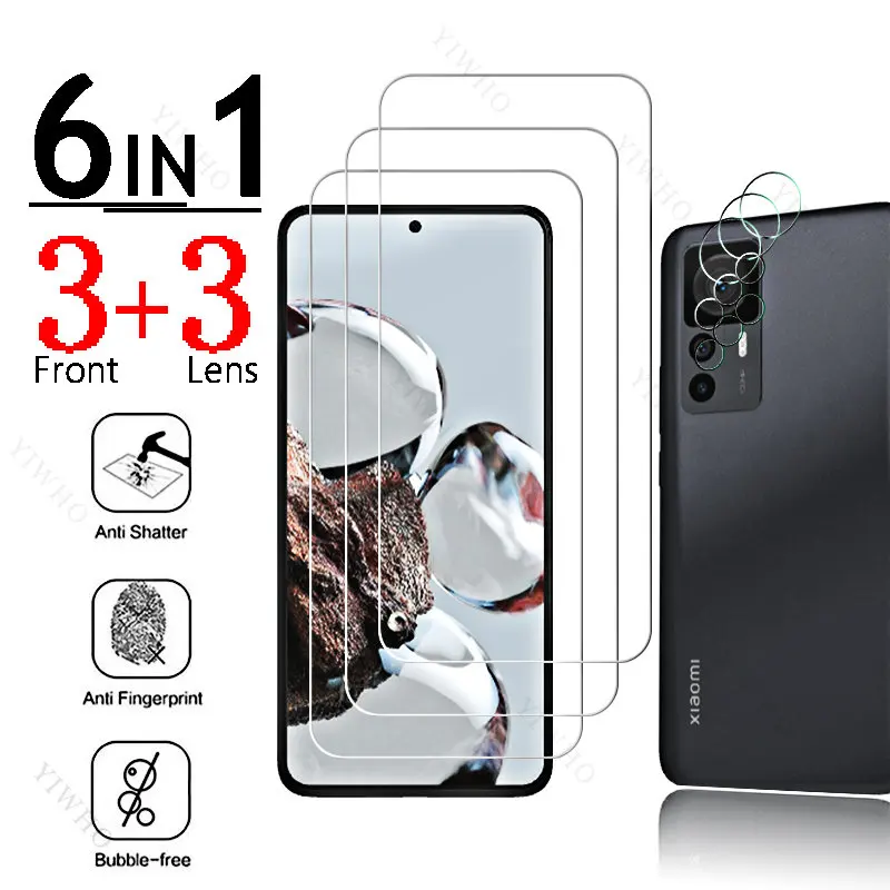 

Full Cover Glass for Xiaomi 12T Fingerprint Unlock for Xiaomi 12 T Pro Lite NE Screen Protectors Protective Steel Camera Lens HD