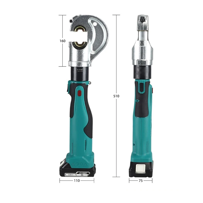 Rechargeable Hydraulic Pliers Electric Hydraulic Crimping DC18V/2.5Ah Charging Crimping Pliers Tool 16-300mm²/16-400mm²