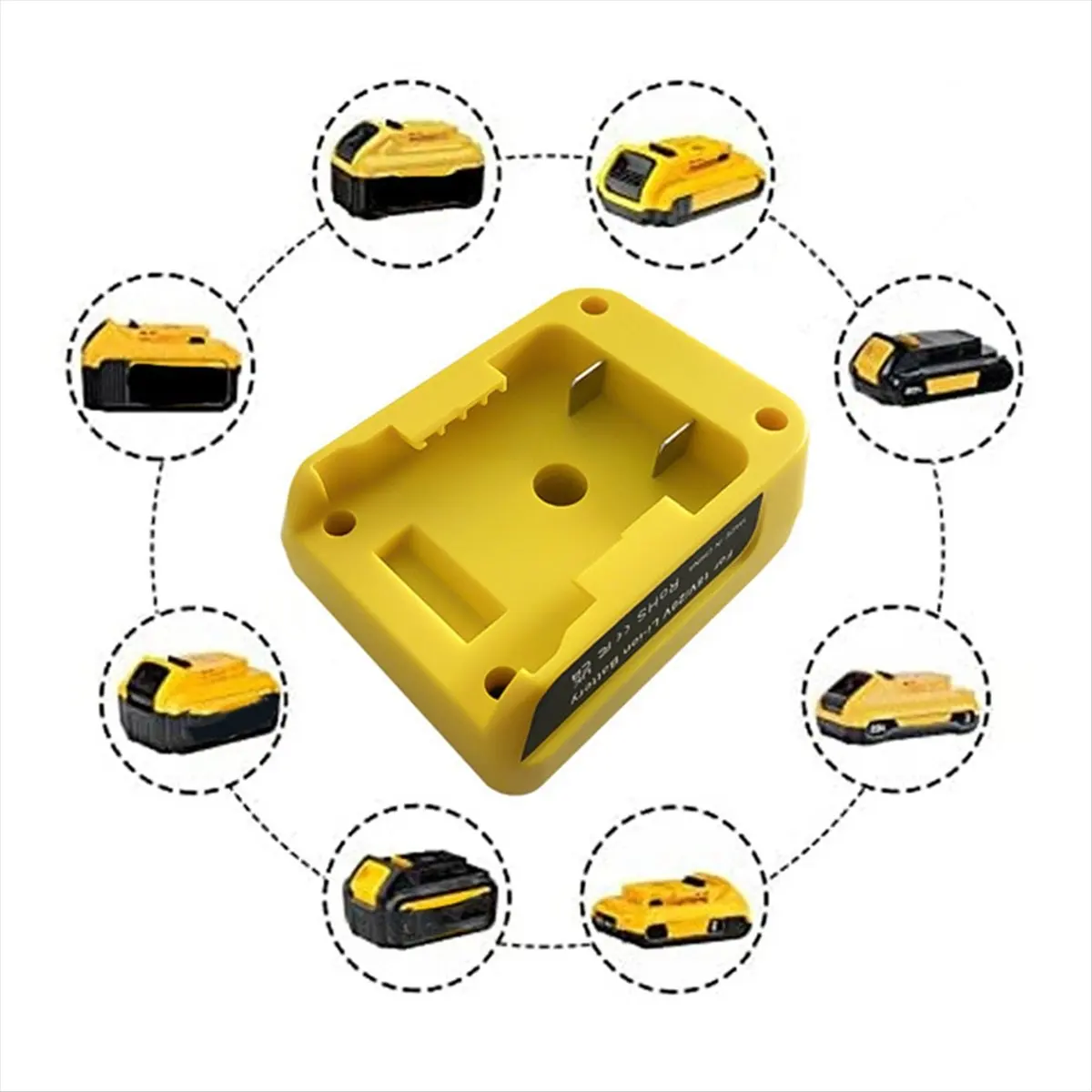 

(PQWN) Адаптер для аккумуляторов с двумя портами USB для быстрой зарядки, совместимый с литий-ионными аккумуляторами DeWalt XR 18V 20V DCB180 DCB203 DCB204 DCB205