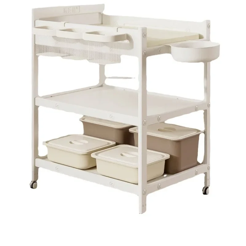 

Diaper table Baby care table Multi-functional shower crib Movable newborn changing bath feeding table