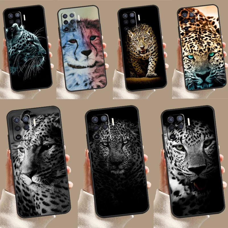 Cheetah Panther Snow Cheetah For OPPO A78 A98 A58 A54 A74 A94 A76 A96 A5 A9 A52 A72 A77 A79 A53S A57S A15 A16 A17 Case