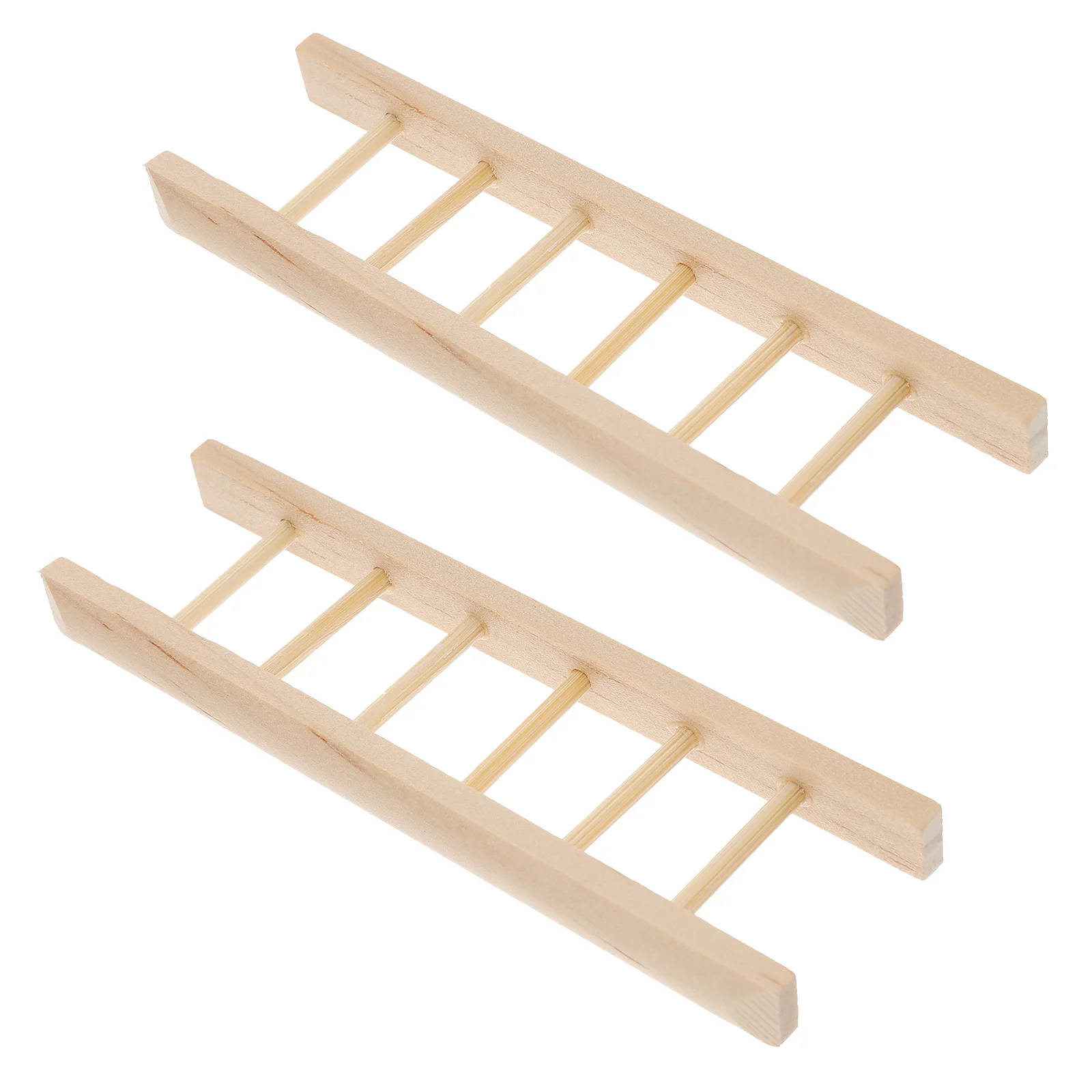2 Pcs Mini Ladder Miniature Step Ladders Plant Accessories Decor Model House Supplies