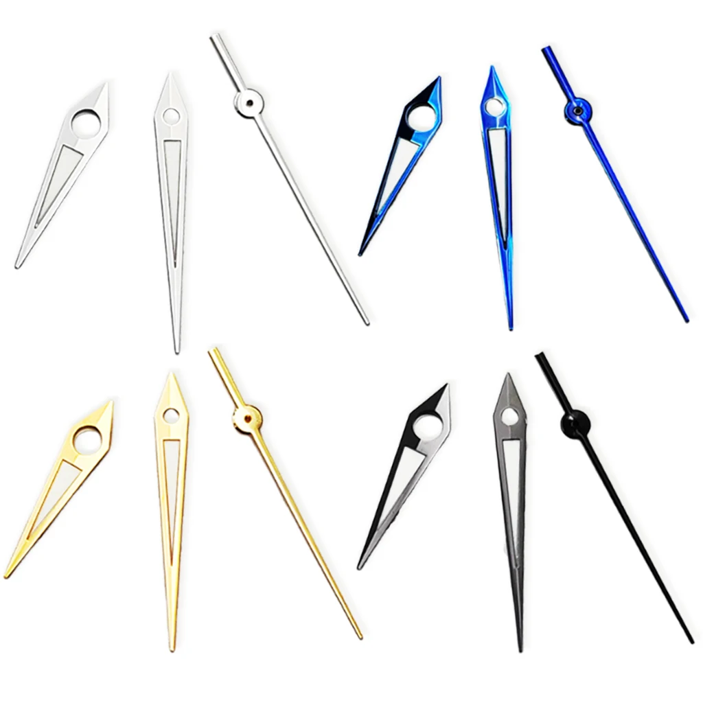 

Стрелки часов подходят для NH35 NH36, зеленые светящиеся, серебряные, золотые, синие часы, детали автоматического механизма