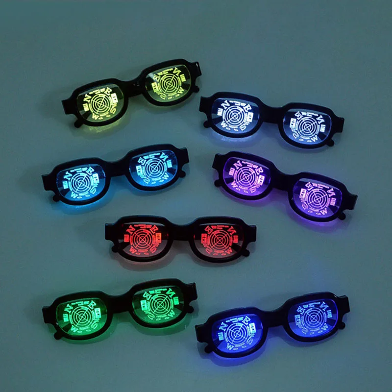 Gafas luminosas LED para Conan, misma personalidad divertida, gafas coloridas, accesorios de Cosplay, decoración de fiesta de Bar de ojos rojos