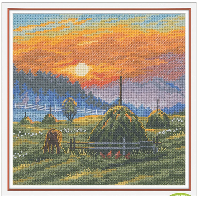 Top-Qualität schön gezählt Kreuz stich Kits bestickt Home Decoration Sommer Nebel Panna PS-7019