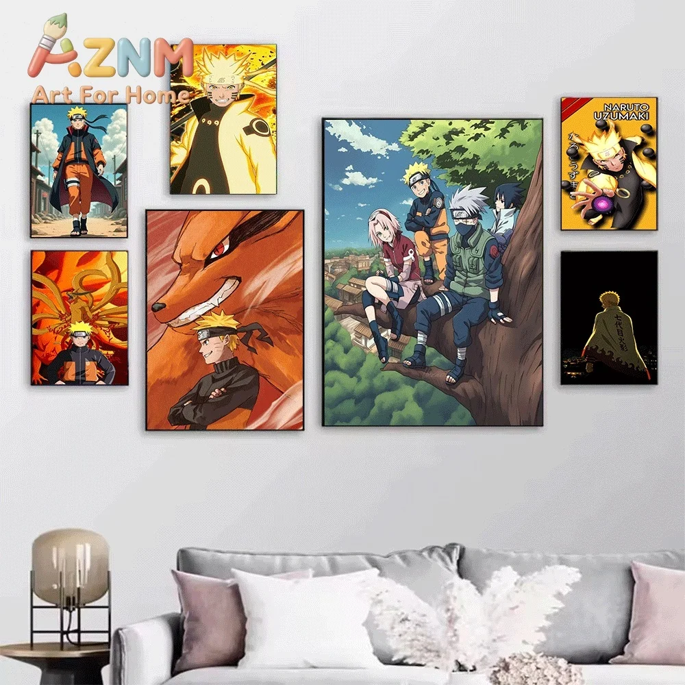 Anime Naruto Canvas Wall Art Team 8 Naruto Sakura Sai Yamato Forest Group Poster Unframed Canvas Painting Bedroom Living Room