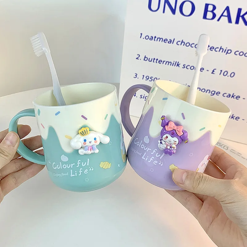 

Sanrio brushing cup creative high color value mouthwash cup for girls dental jar students kids wash cup Cinnamoroll Melody