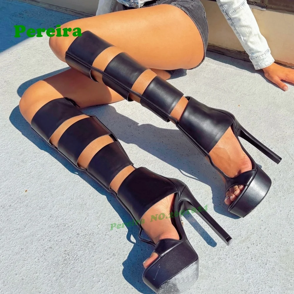 

Черные сандалии с Т-образными ремешками и вырезами, женские сандалии на шпильке с открытым носком, повседневная обувь с молнией сзади, подиумная обувь, Новое поступление 2024, роскошь