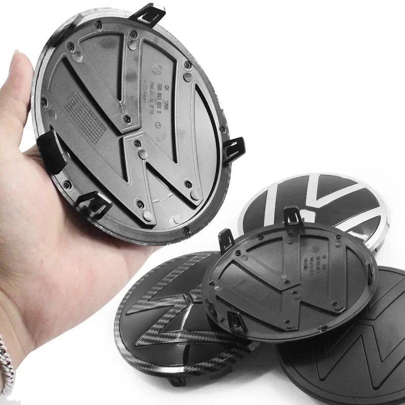 

1Pc 139mm 110mm 5H0853601D VW Car Logo Emblem Hood Front And Rear Tail Mark Rear Badge Accessories For Volkswagen Polo 2019-2024