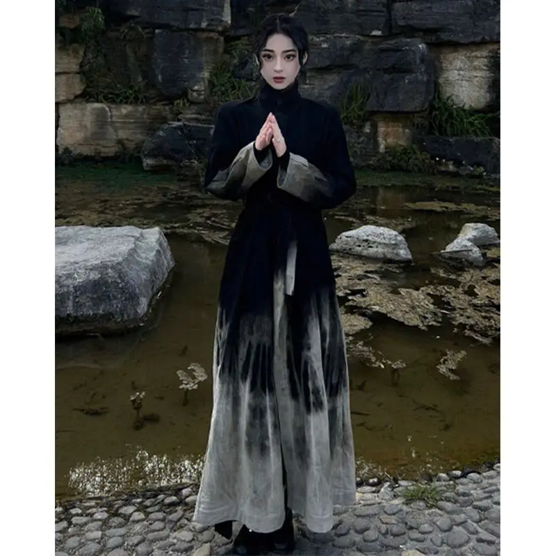 New Chinese Dizzy Gown 2024 New Autumn Style Buddhist Robe Improved Version of Hanfu Long Fashion Chinese Traditional Dress