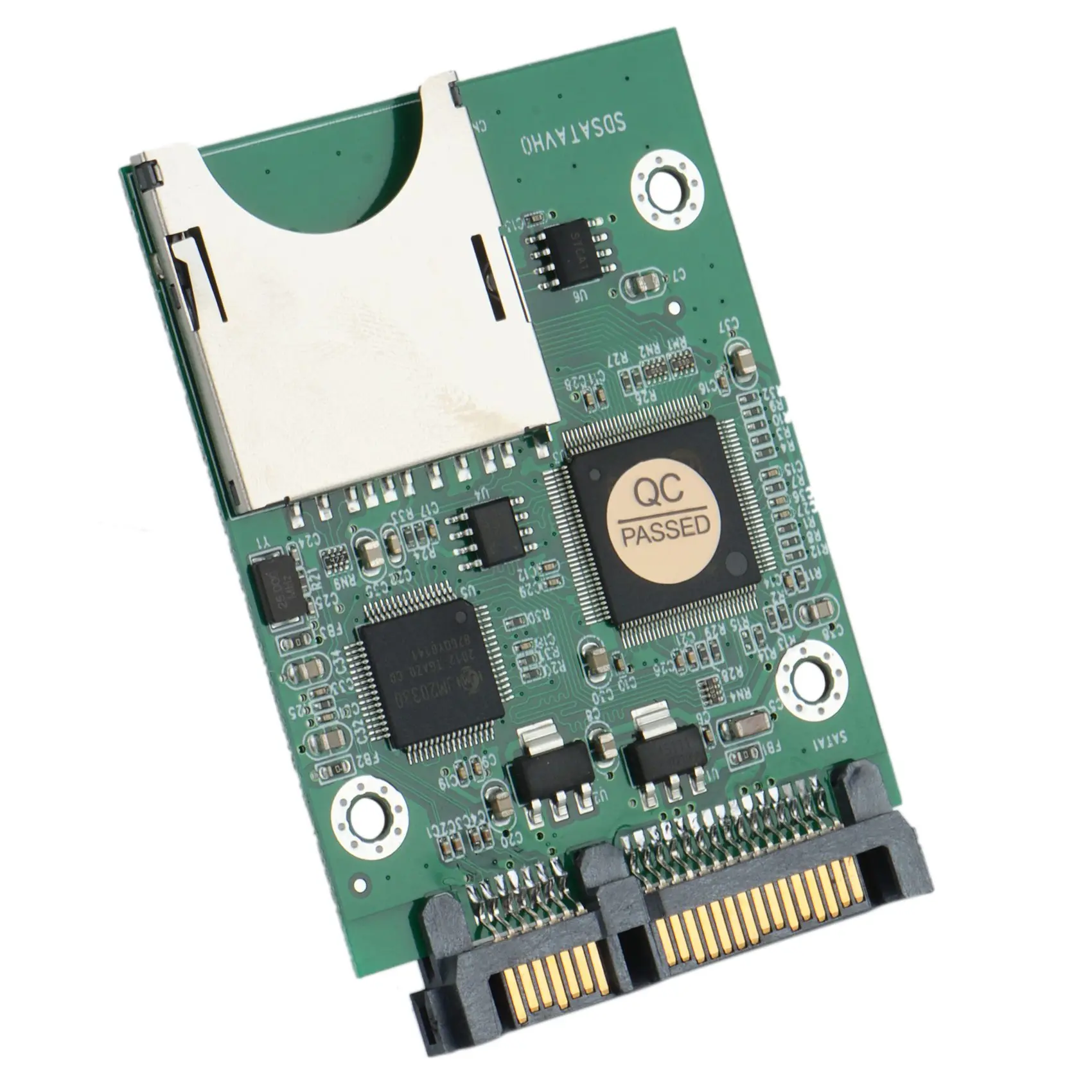 MQXGF SD SDHC Secure Digital MMC Memory Card to 7+15P SATA Serial ATA Converter Adapter Easy Installation No Driver Required