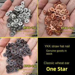 20pcs/40pcs/100pcs Japan YKKRiveted Straw Hat NailCowboy Collision Pocket Wheat Ear Style