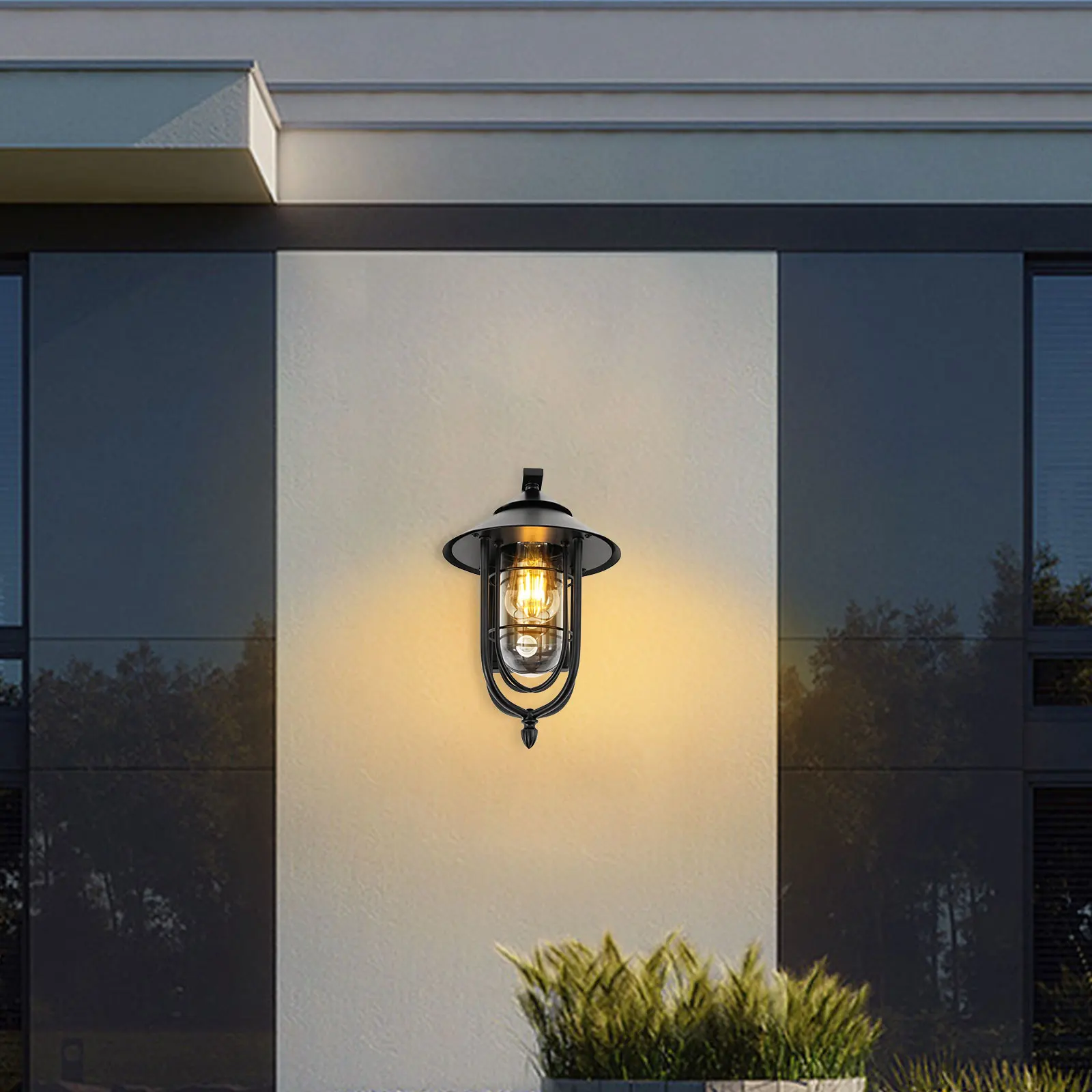 

Outdoor Birdcage-shaped Sensor Wall Light LED Wall Sconce IP65 Waterproof Heatproof Save Electricity W/E26 Lamp Socket