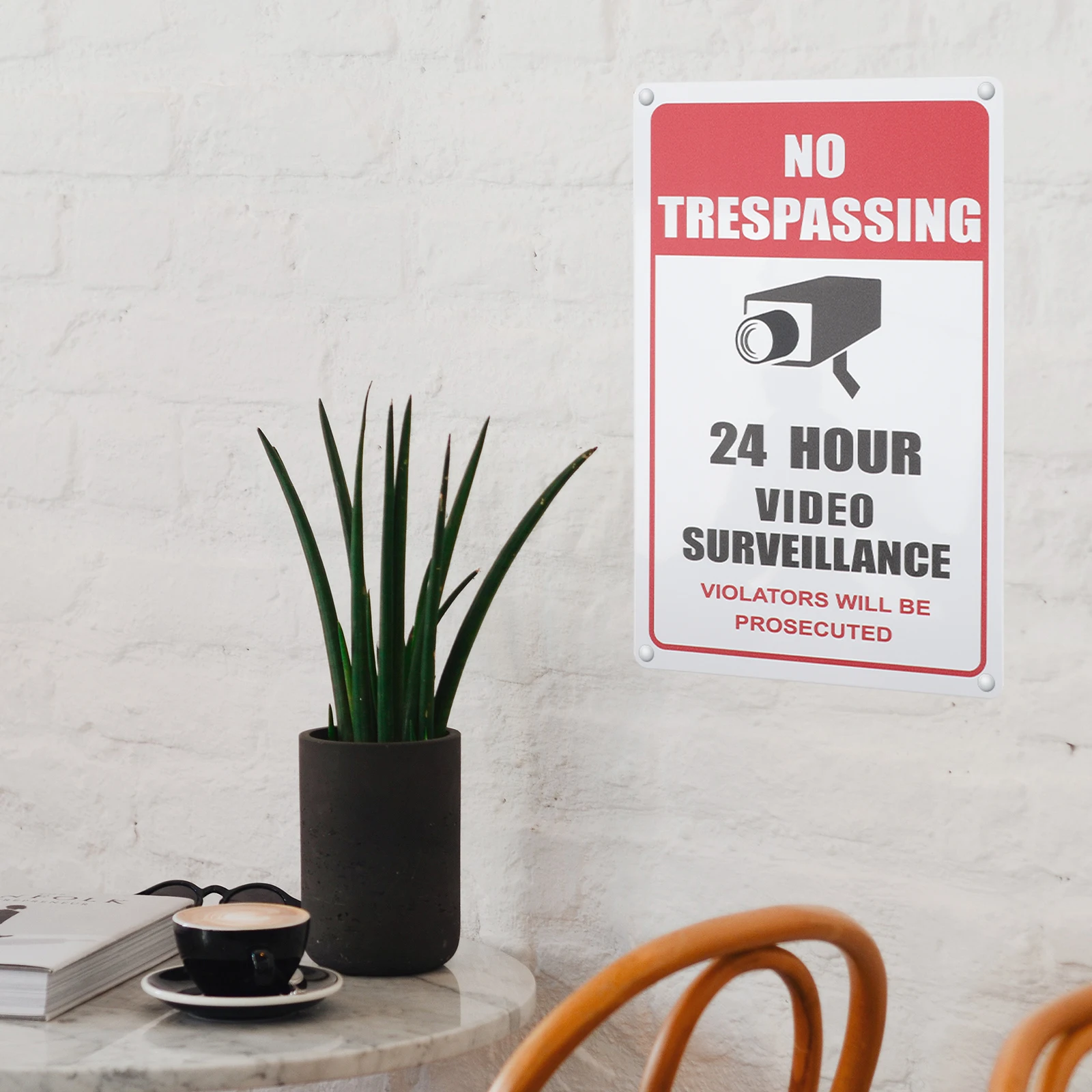 

2pcs Retro Tin Signs High Quality Anti Rust Warning Boards No Trespassing Safety for Indoor