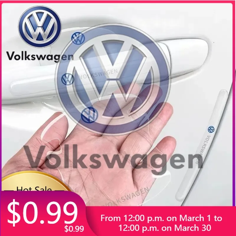 

2026 Hot Styling Mouldings For VOLKSWAGEN VW Car Door Bowl Handle Protector Stickers Transparent Anti-scratch Film For VW Volksw