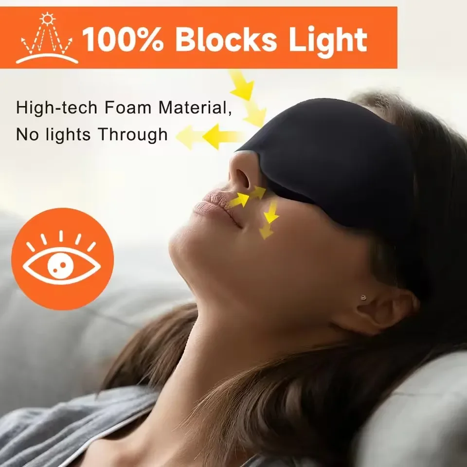 Eye Mask for Sleeping 3D Contoured Cup Blindfold Concave Molded Night Sleep Mask Block Out Light with Women Men