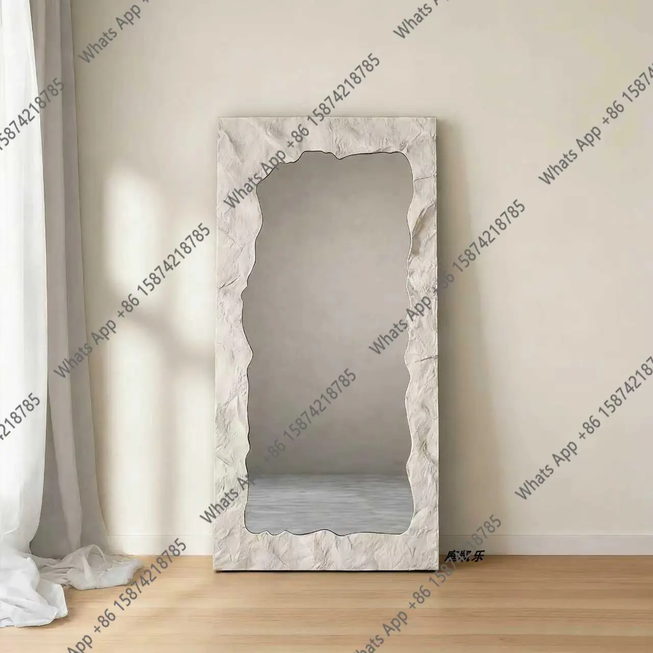 Wabi Sansan designer full-body mirror Nordic style decorative mirror American style coat room against the wall fitting mirror fu