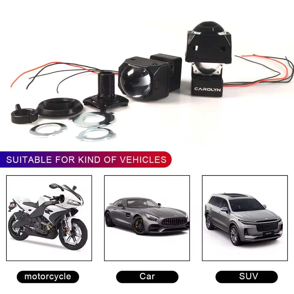 Carolyn 2pcs 1.5 Inch Bi LED Projector Hi/Lo Beam Headlights Car Motorcycle Headlight Retrofit Matrix LED Lens Fog Light - Image 4
