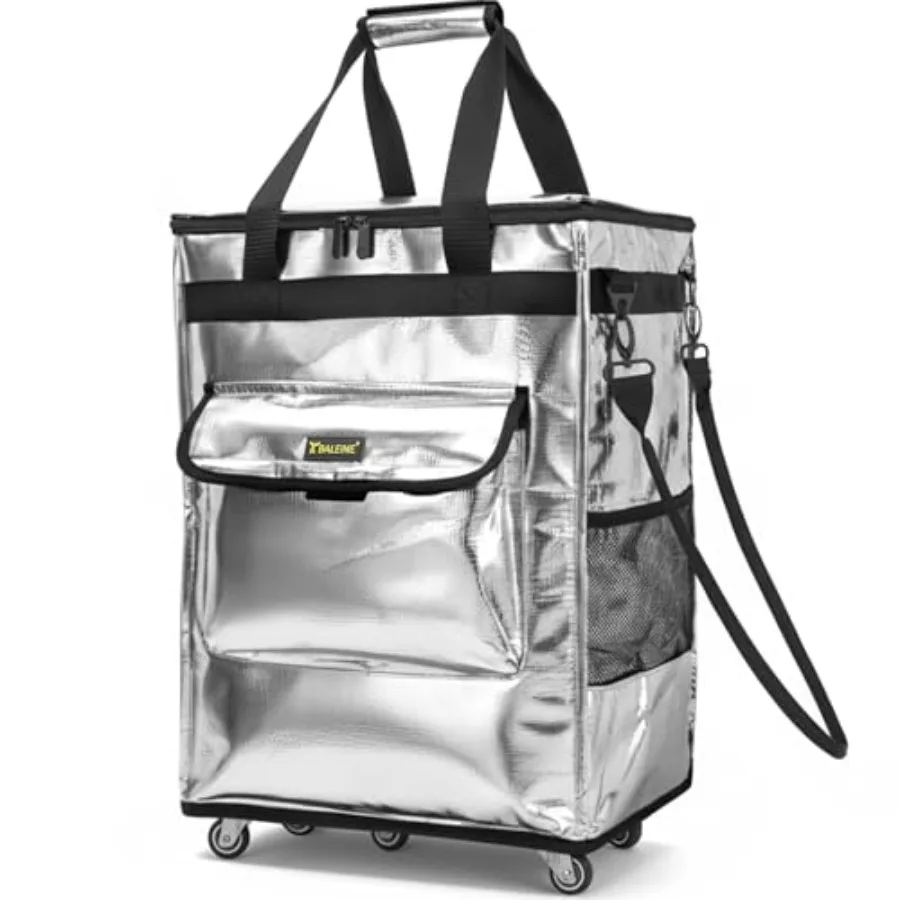 

BALEINE Reusable Grocery Bags on Wheels Rolling Tote Bag Shopping Trolley Backpack Shopping Carts for Groceries