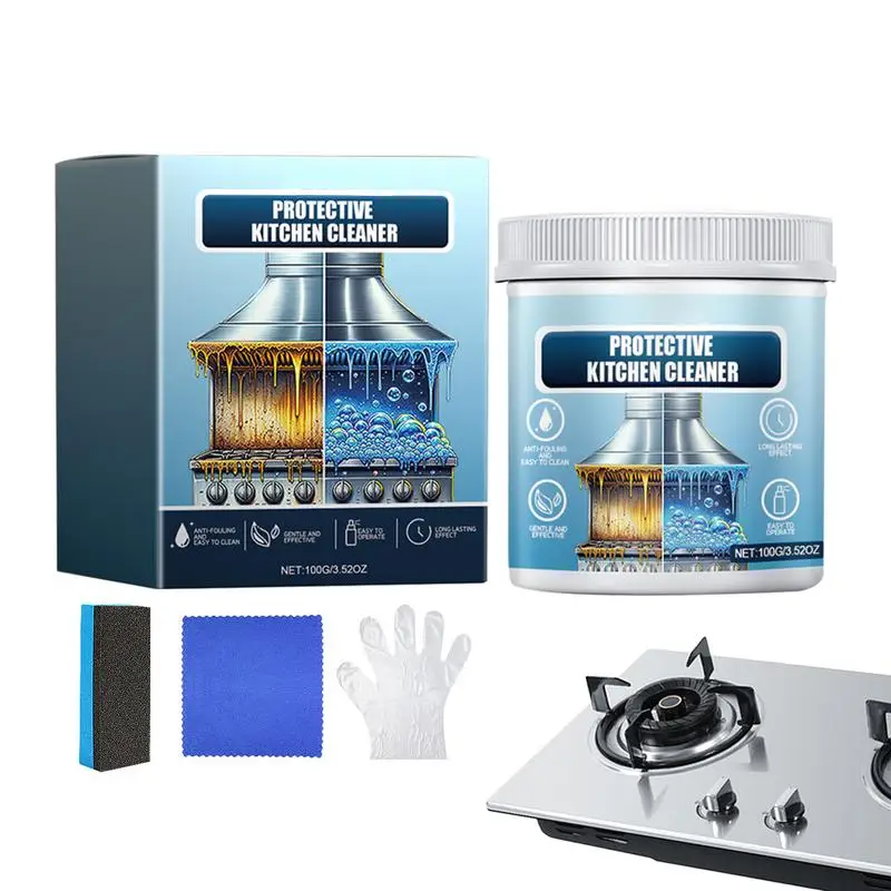 Kitchen Cleaner Powder Protective Oil Pollution Cleaning Powder Remove Kitchen Stain Kitchen Cleaner All-Purpose Cleaning Powder