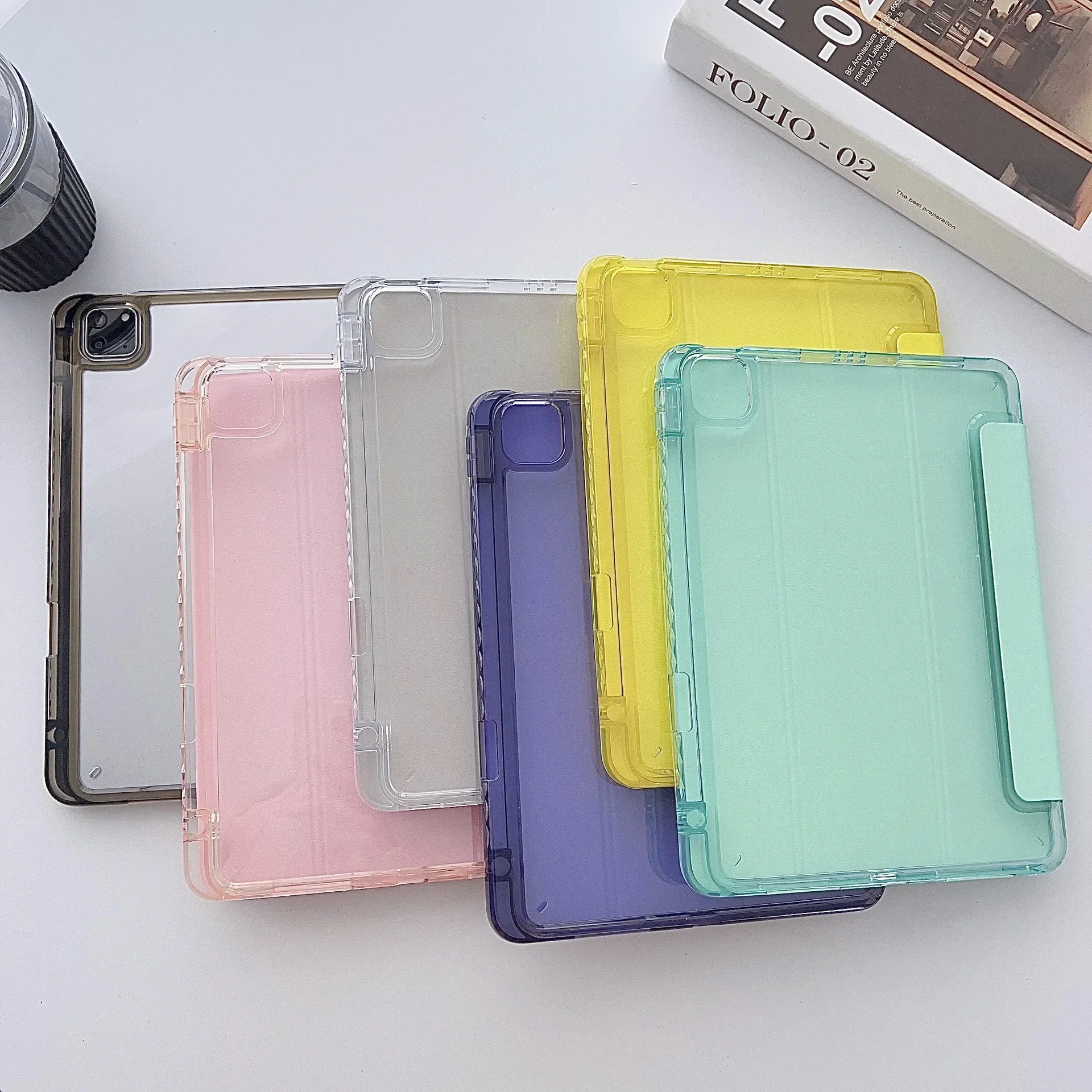For iPad Air 3 4 5 6 7 8 9th 10th Generation Case Pro 2024 M4 Mini 10.5 10.9 10.2 11 inch Shockproof Clear Hard Stand Cover