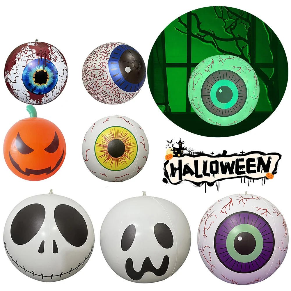 Halloween Inflatables Eyeball Decorations ED Light Bloodshot Eyeballs Indoor Outdoor Garden Halloween Decors Party Supplies