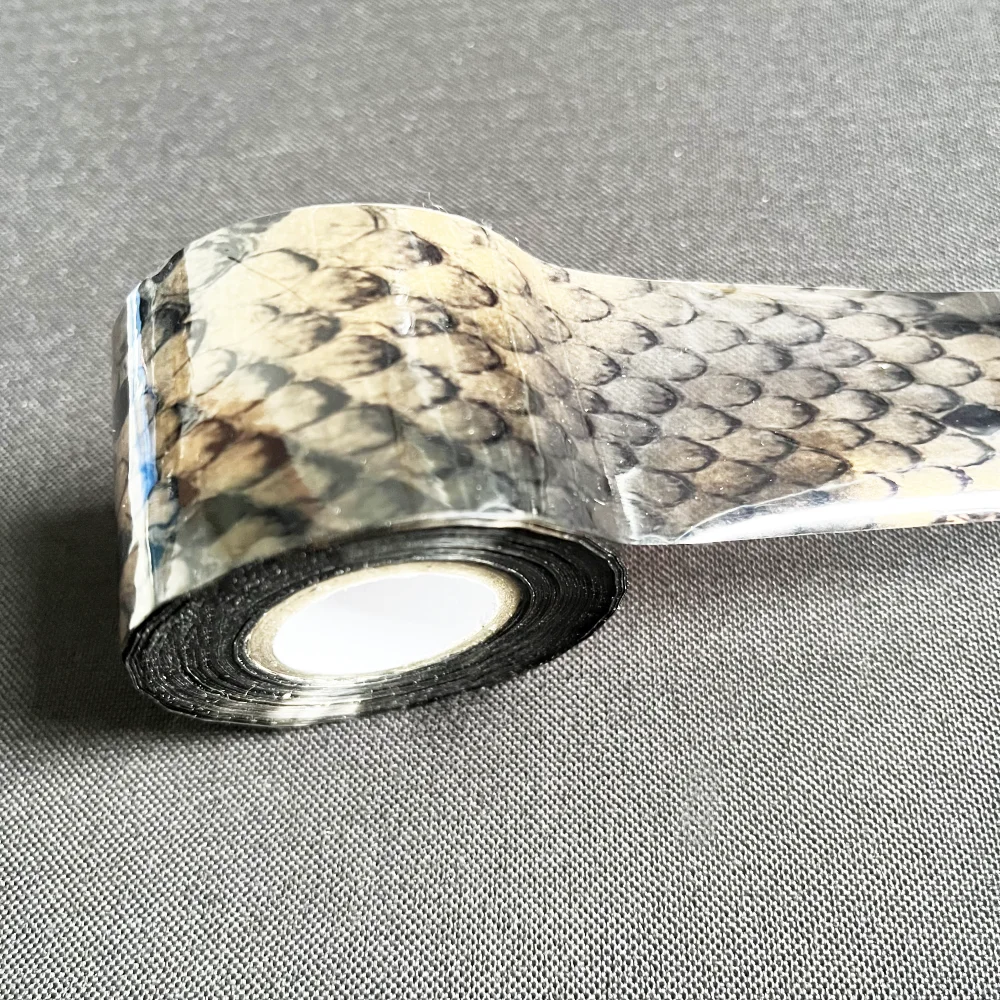 

120 м змеиная кожа, фольга для горячего тиснения, тисненая пленка со змеиным узором для рыболовных приманок, ложка, приманка, сделай сам, теплопередача, ПЭТ-фольга