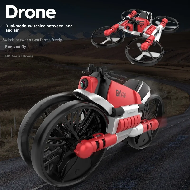 Brinquedo de bicicleta RC que muda de forma transforma da motocicleta terrestre para air drone dublê flyer com presente de retenção de altitude para meninos adolescentes