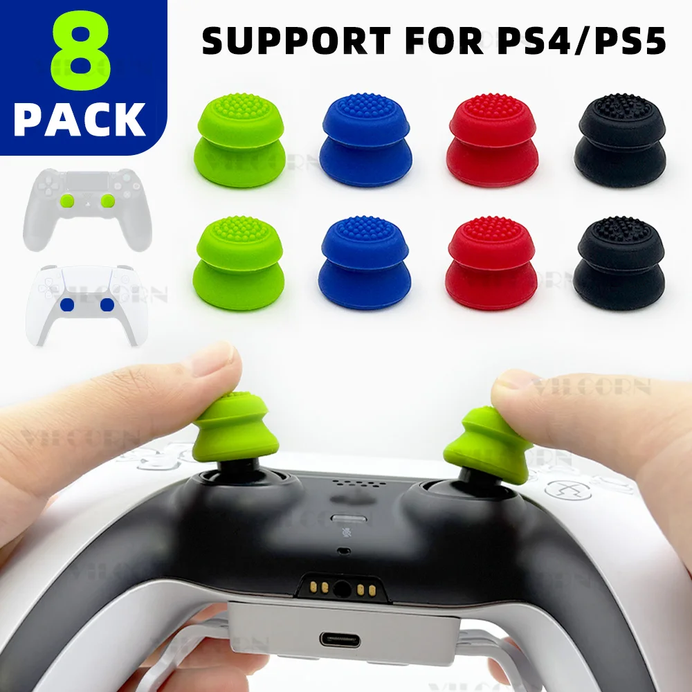 High-Rise Silicone Analog Stick Grip Caps For PS5 PS4 Controller Thumb Cap Compatible with XBOX Switch Pro Gamepad Thumb Stick