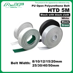 HTD 5M Polyurethane PU Open Belt Width 8/10/12/15/20/25/30mm HTD 5M Open Ended Transmission Conveyor Machine Belts Drive Belt