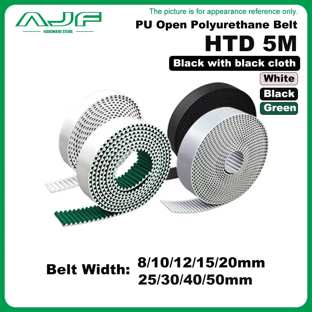 HTD 5M Polyurethane PU Open Belt  Width 8/10/12/15/20/25/30mm HTD 5M Open Ended Transmission Conveyor Machine Belts Drive Belt