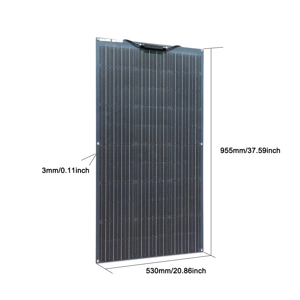 Imagem -03 - Kit Mono Painel Solar Fotovoltaico Flexível Elevada Eficiência 100w 200w 300w 400w 18v 12v 24v