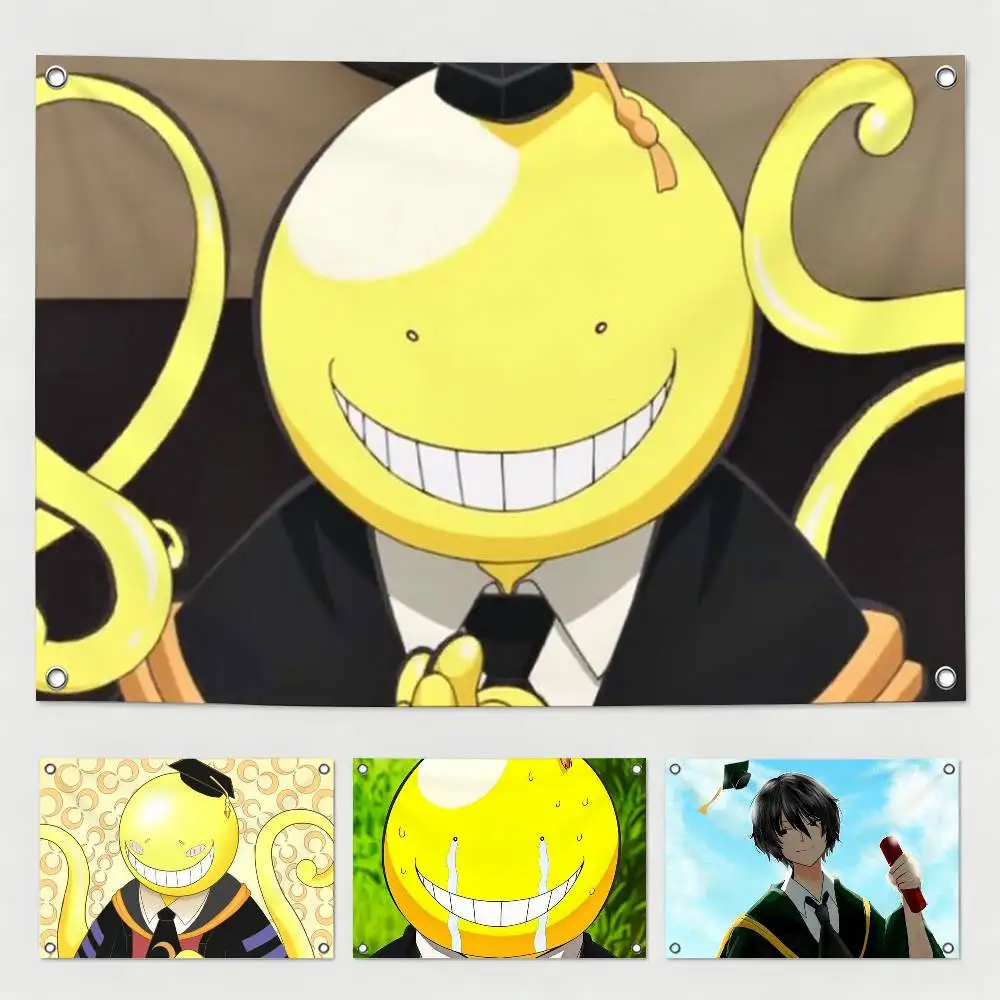 Assassination Classroom Koro-sensei Flags Wall Hanging Tapestry Outdoor Garage Room Decorative flag Background Blanket