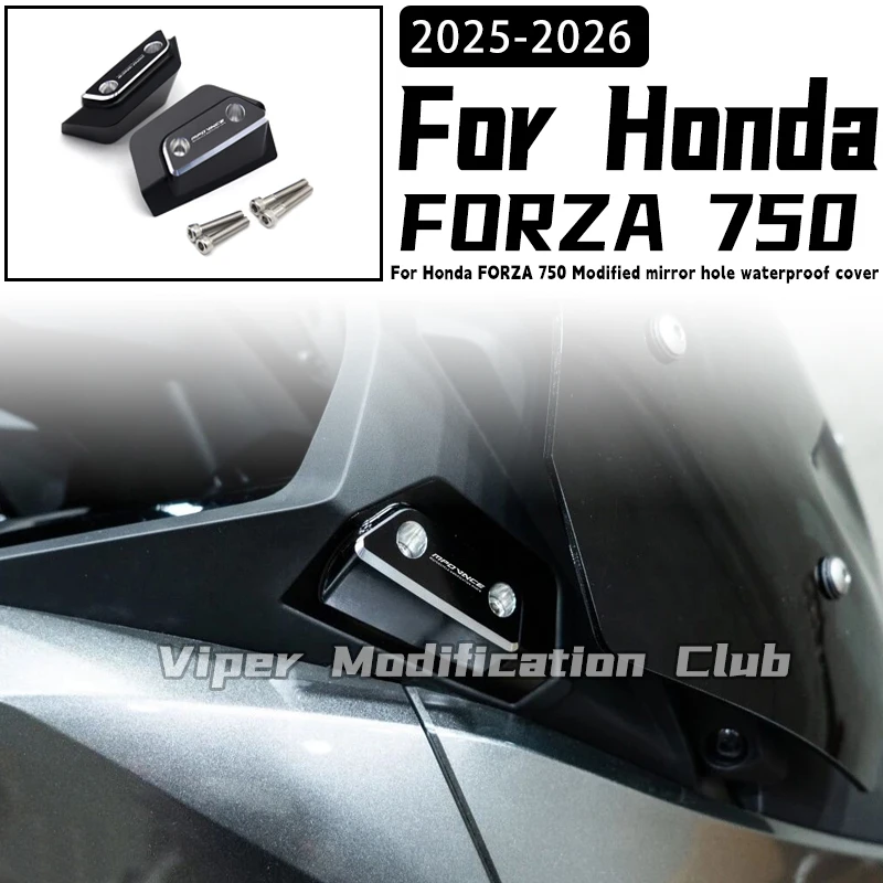 For Honda FORZA 750 Modified Mirror Hole Waterproof Cover Aluminum Alloy Rearview Mirror Hole Decorative Cover 2025 2026