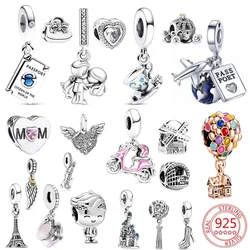 Original Silver 925 Electric Car Shopping Bag Vintage Camera Charms Beads for Pandora Bracelet Necklace Women Jewelry Gift