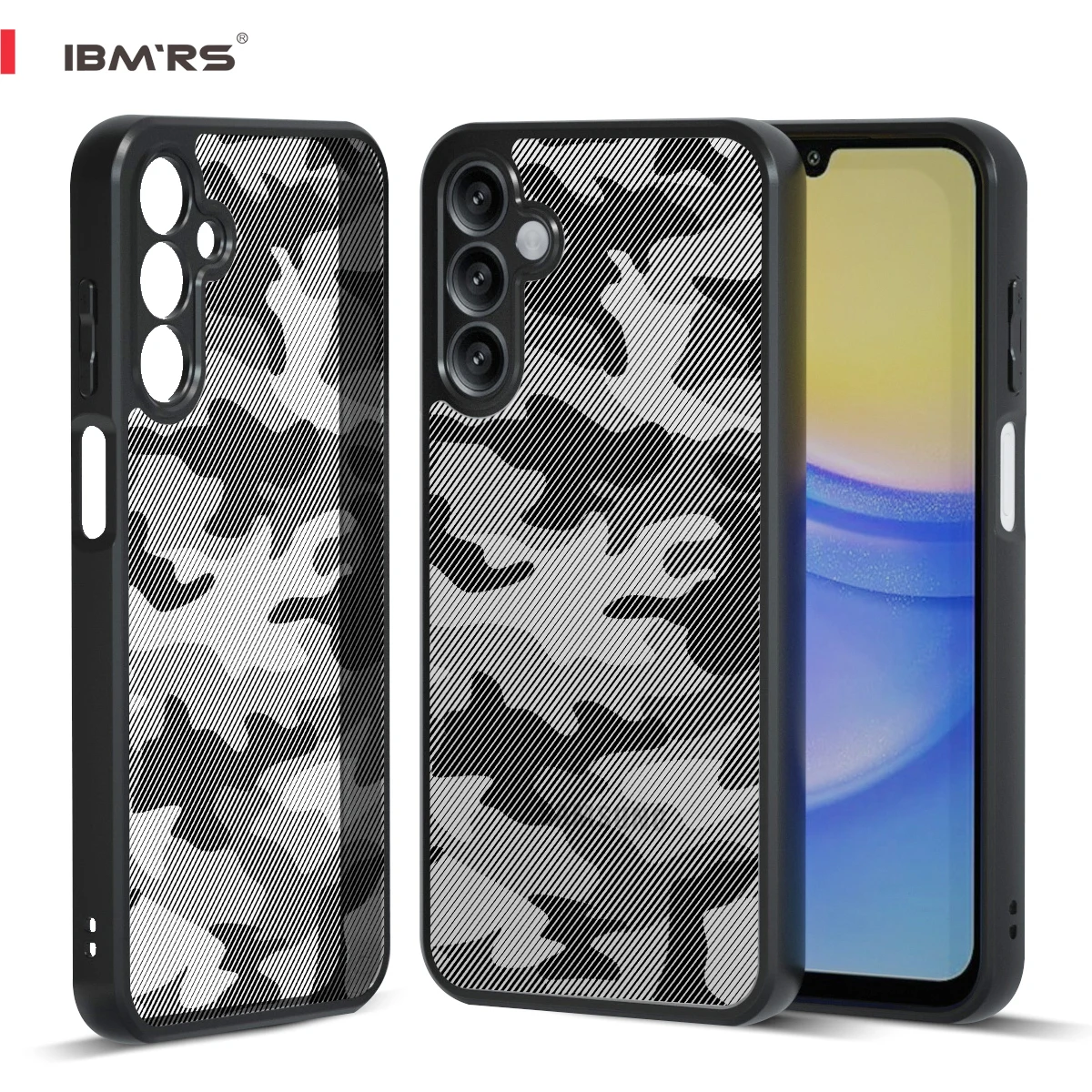 

IBMRS Case for Samsung Galaxy F15 & M15 5G,PC+TPU Shockproof Armor Military Pattern Protective Shell