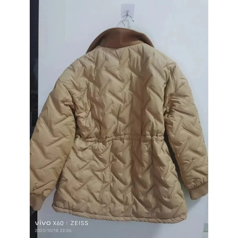 2023 New Women Down Cotton Coat Winter Jacket Female Mid Length Version Parkas Slim Fit Large Size Outwear Leisure Time Overcoat