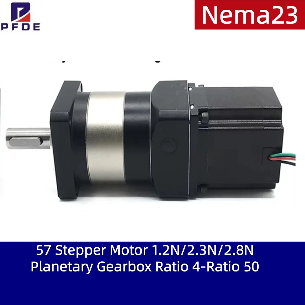 Nema23 Stepper Motor + Precision Planetary Gearbox Ratio 4-Ratio 50 for CNC Router Manipulator Milling Machine 1.2~2.8N